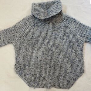 Free People Blue Dylan Tweedy Pullover Style-Turtleneck Sweater| size xs